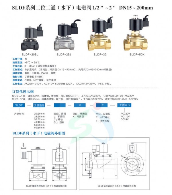 SLDF 水下噴泉電磁閥結(jié)構(gòu)圖